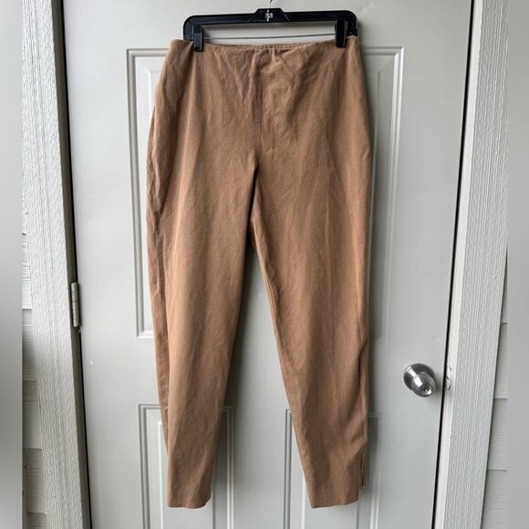 Lauren Ralph Lauren Pants Womens Size 12 Tan Stretchy Slim Ankle Side Zip Preppy - Picture 1 of 7
